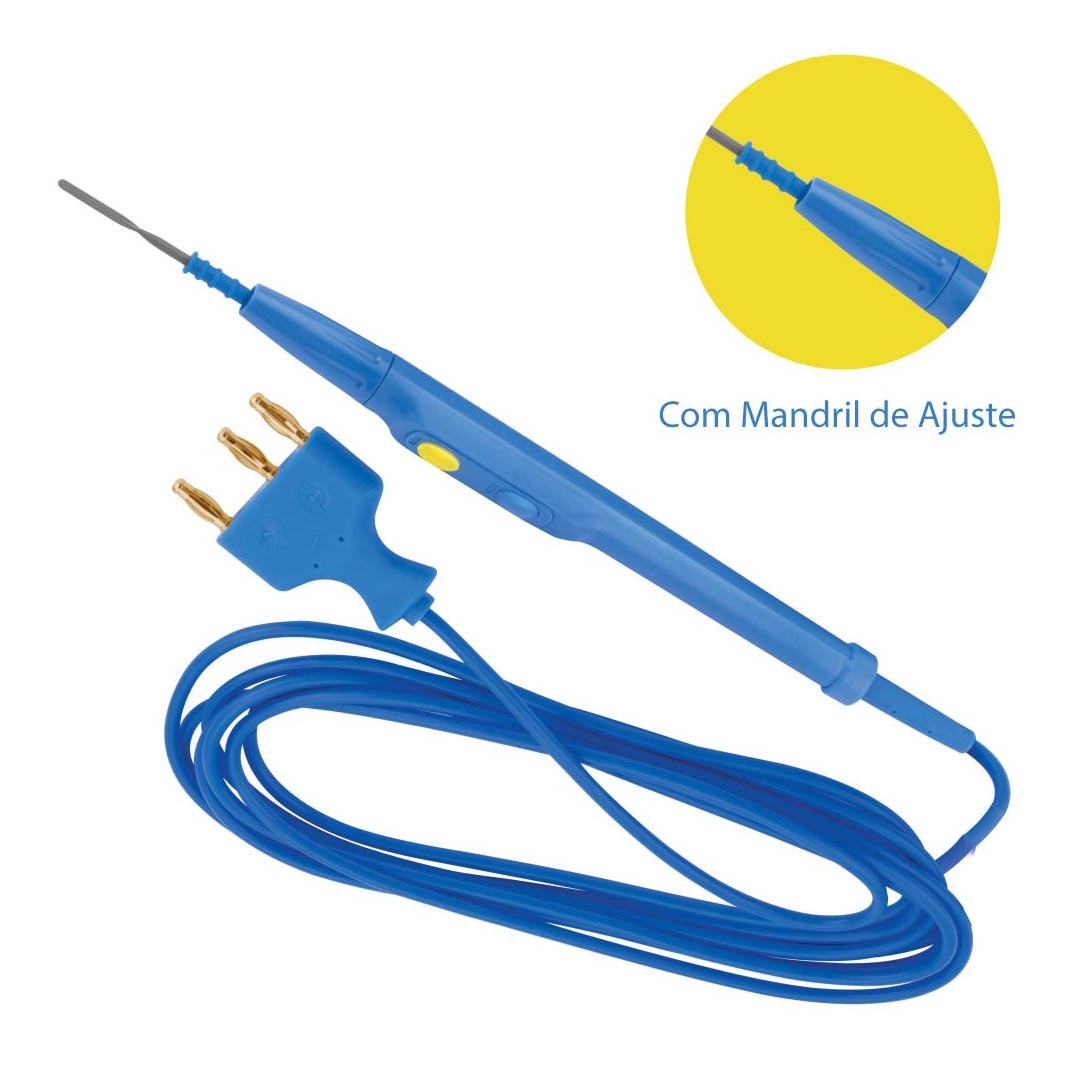 Caneta Comando Manual e Pedal AUTOCLAVÁVEL - (Acompanha Eletrodo FACA) - Cabo 3 metros - M130
